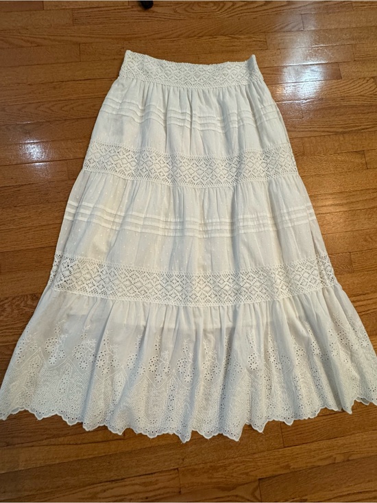 Jennifer & Grace Dresses & Skirts - Embroidered Eyelet Maxi Skirt- Ecru